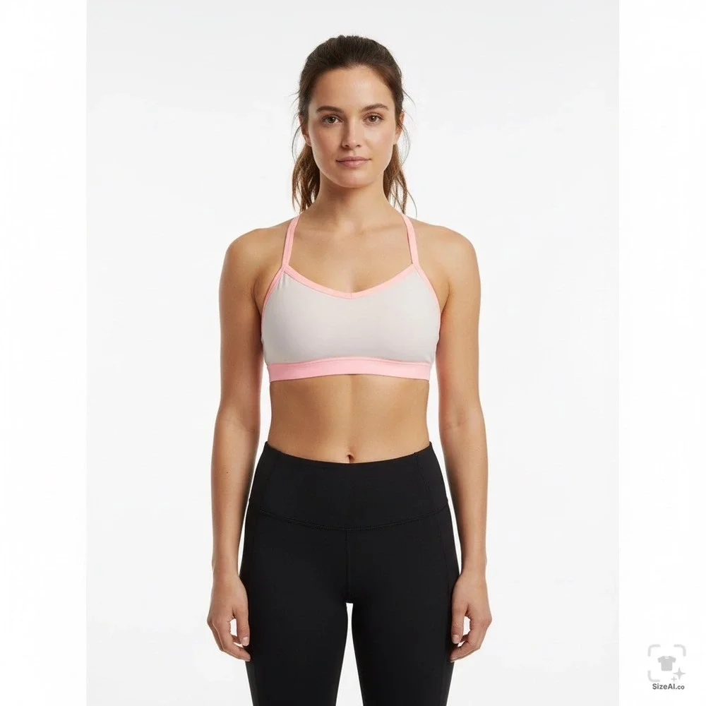 Aerie‎ Chill Play Move Sports Bra Gray Coral Pink Racerback Mesh Back Medium
